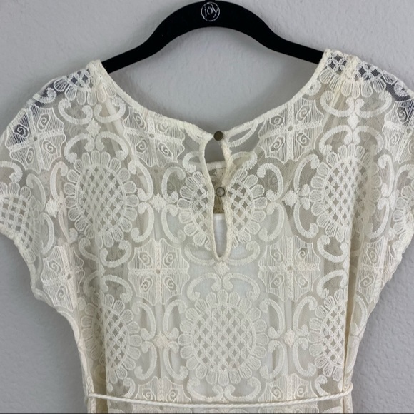 Anthropologie Lilka Bellflower Lace Maxi Dress Ivory XS - Picture 12 of 13